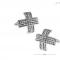 Silver Tone Crystal Forever Crossed Cufflinks.jpg